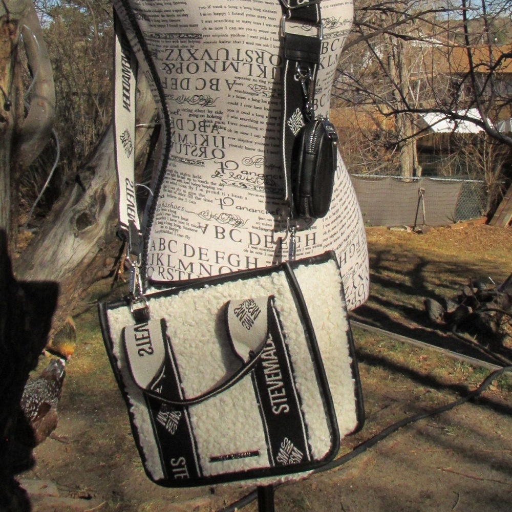 Steve Madden Black and White Crossbody Bag